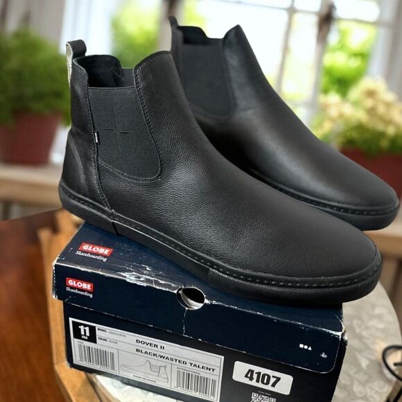 Globe Dover II Black Wasted Talent Leather Chelsea Skate Boots Mens 14 US EUR 48 main image 16